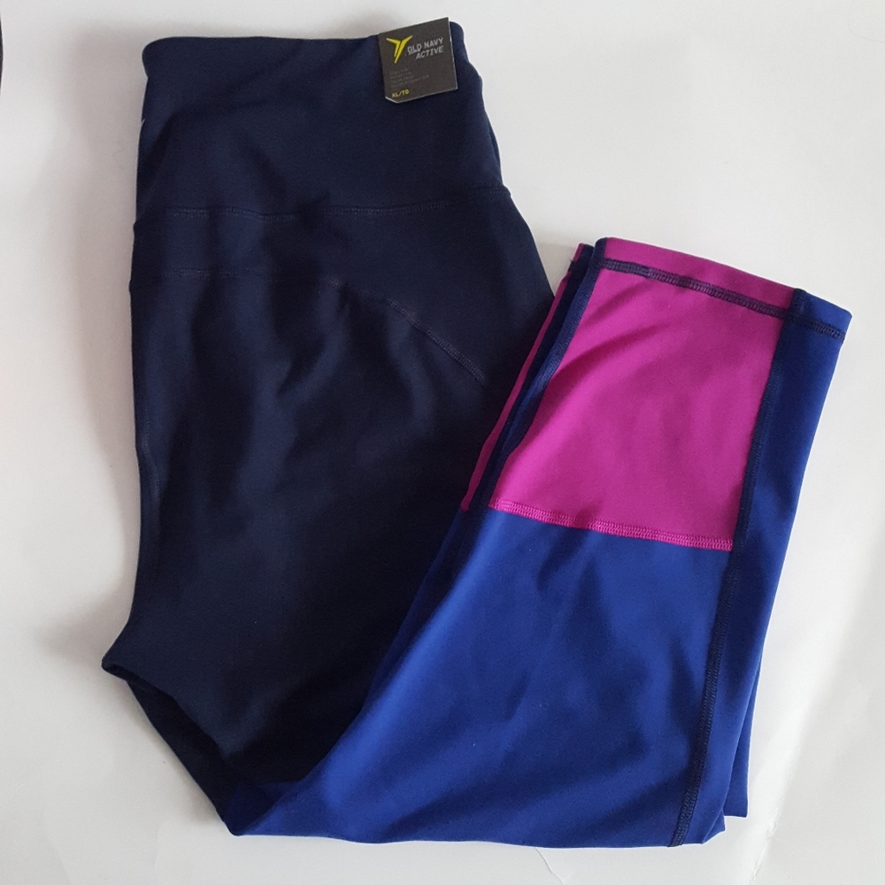 🆕️Active Colour Block Cropped Leggings Size XL